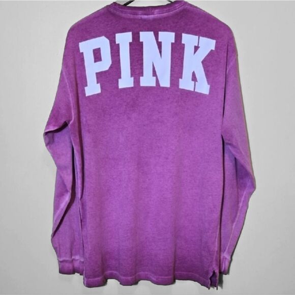 PINK Victoria's Secret Vintage Wash Long Sleeve Pocket Tee Size Large Oversized - Picture 2 of 8